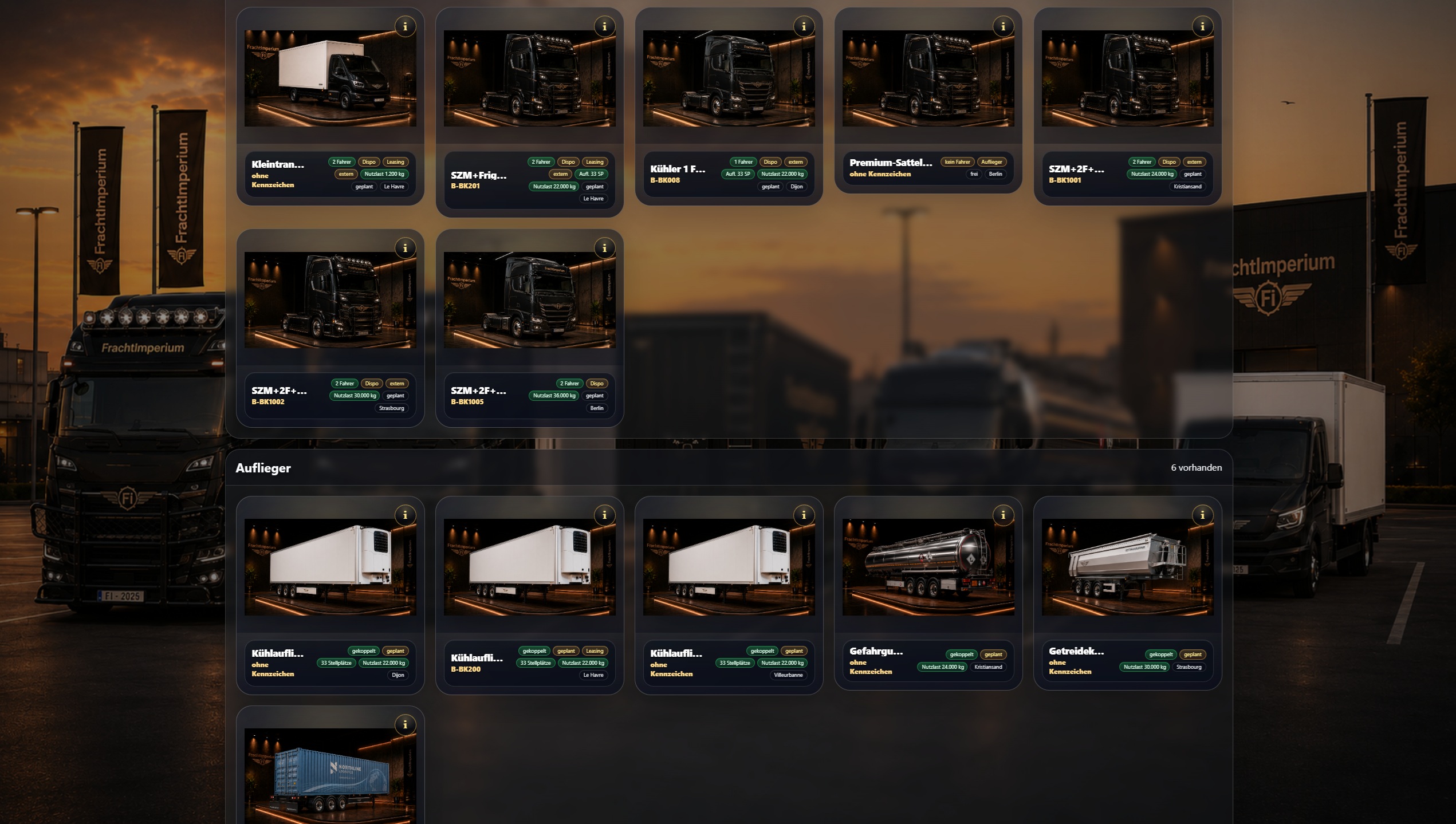 Fuhrpark Screenshot von FrachtImperium